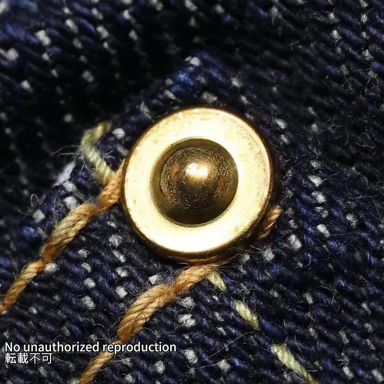 21ozセルビッチデニム ダブルニーロガージーンズ/インディゴ