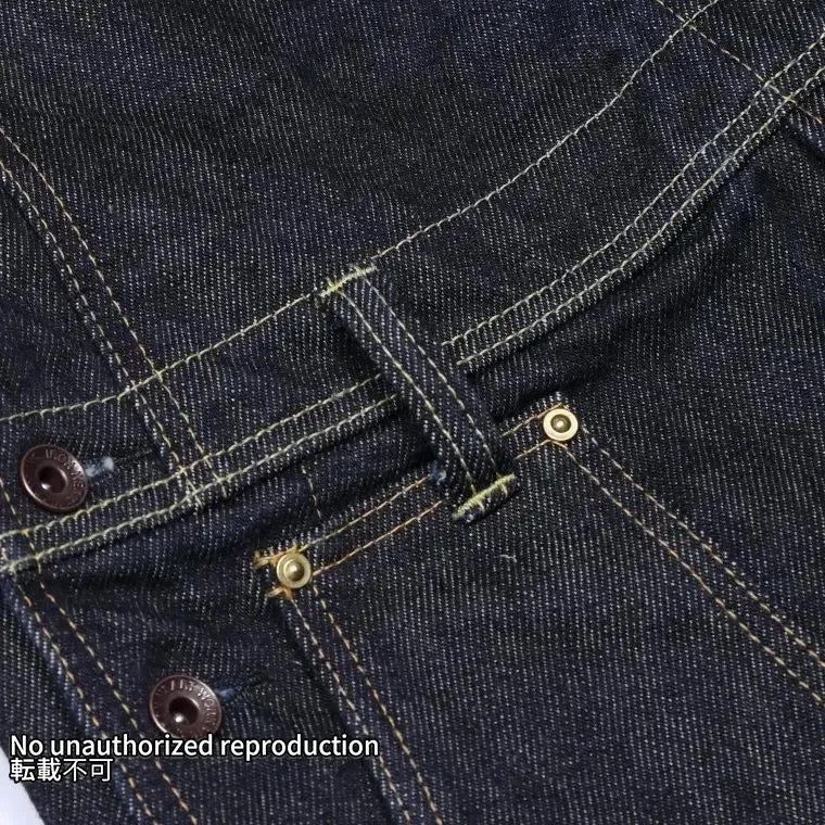 21ozセルビッチデニム ダブルニーオーバーオール/インディゴ