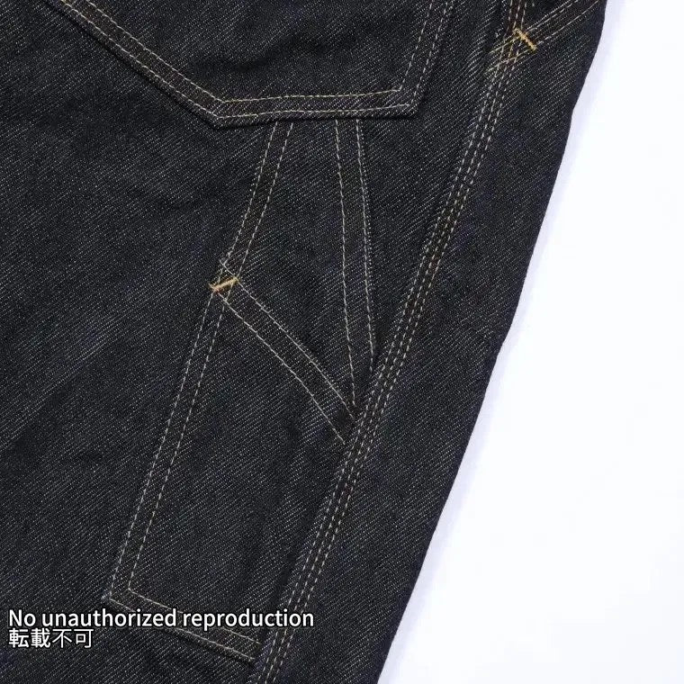 21ozセルビッチデニム ダブルニーオーバーオール/インディゴ