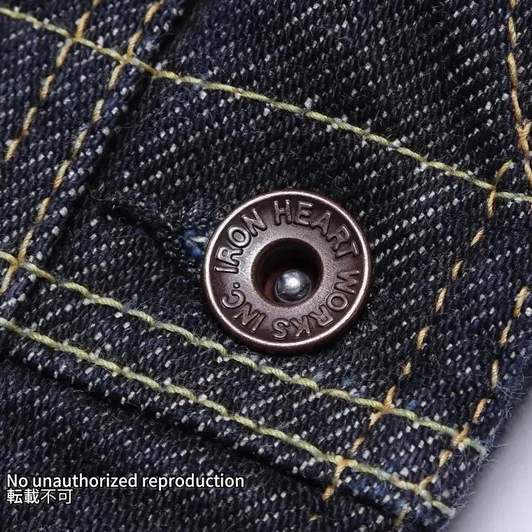 21ozセルビッチデニム ダブルニーオーバーオール/インディゴ