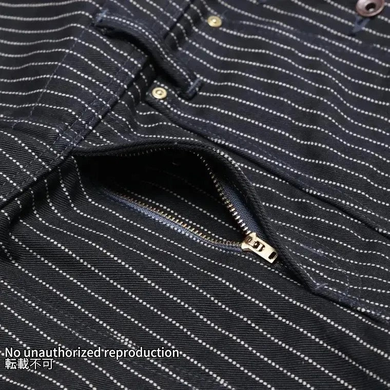 12ozブラックウォバッシュ ダブルニーオーバーオール/ブラック