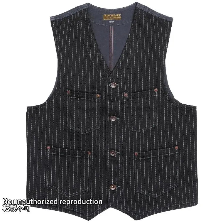 12ozウォバッシュ ワークベスト/ブラック – IRON HEART 12ozウォバッシュ ワークベスト/ブラック – IRON HEART