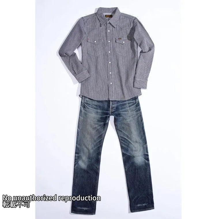 12ozヘビーヒッコリー ウエスタンシャツ