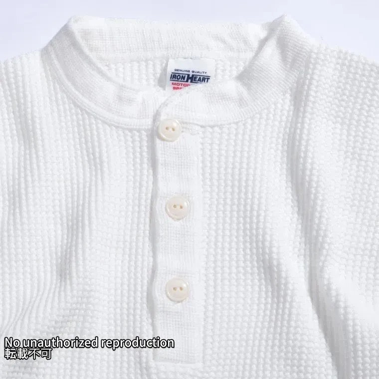 ヘビーサーマル ヘンリーネックロングTシャツ/ホワイト