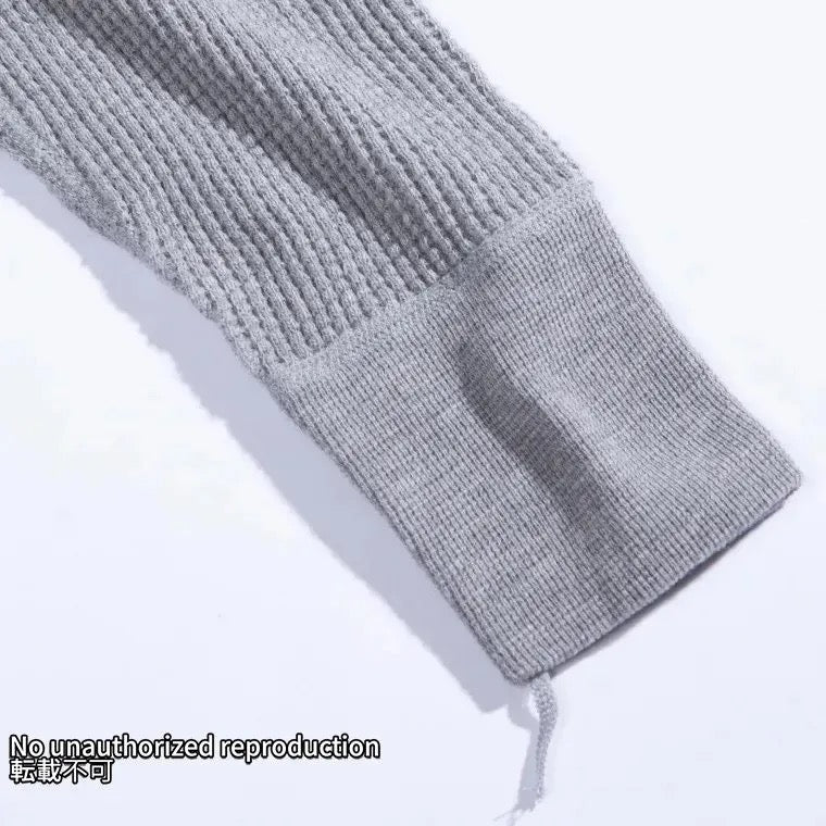 ヘビーサーマル ヘンリーネックロングTシャツ/グレー