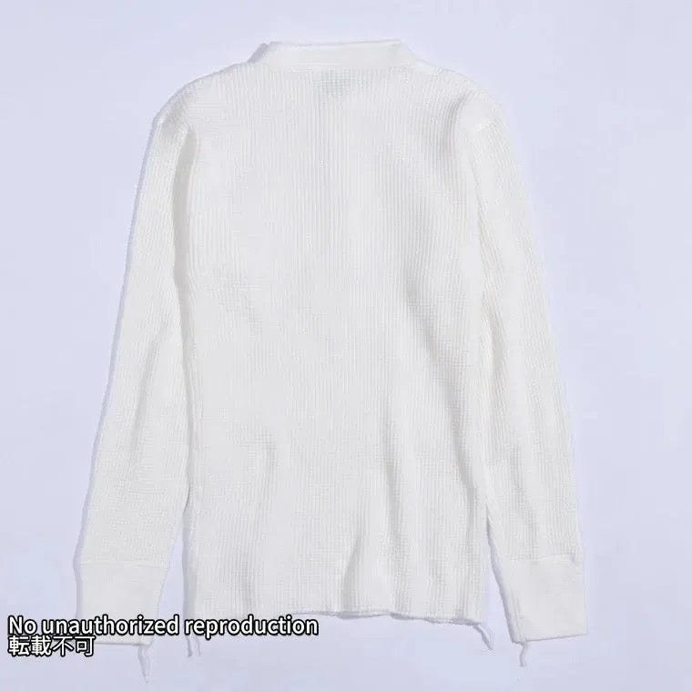 ヘビーサーマル ヘンリーネックロングTシャツ/ホワイト