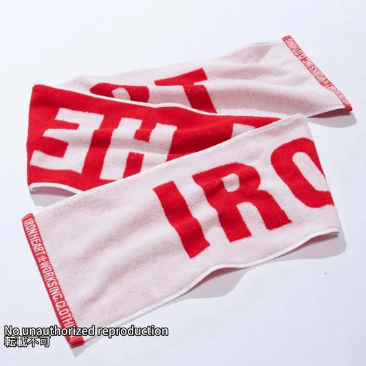 今治マフラータオル/ホワイトxレッド