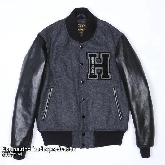 ホースハイド×メルトン アワードジャケット/グレー