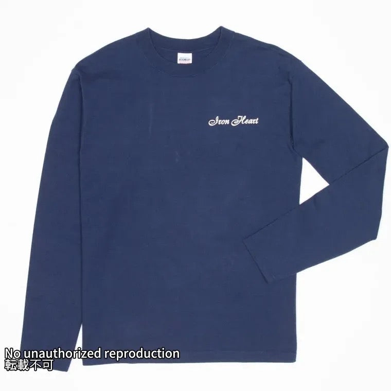 7.5ozループウィールクルーネック長袖Tシャツ/ネイビー