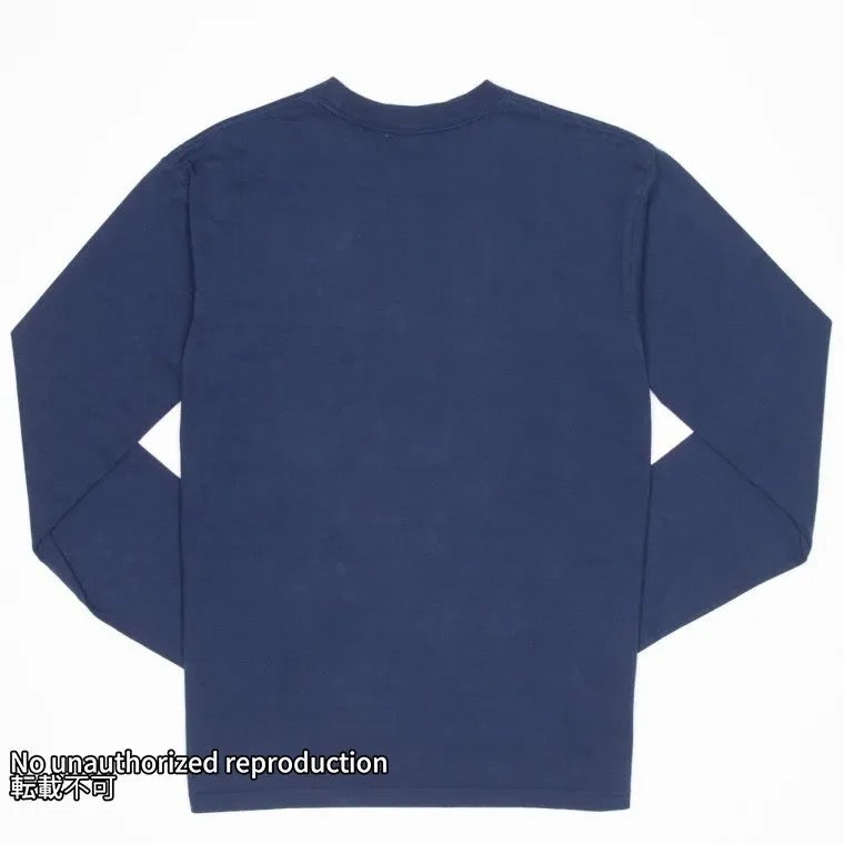 7.5ozループウィールクルーネック長袖Tシャツ/ネイビー