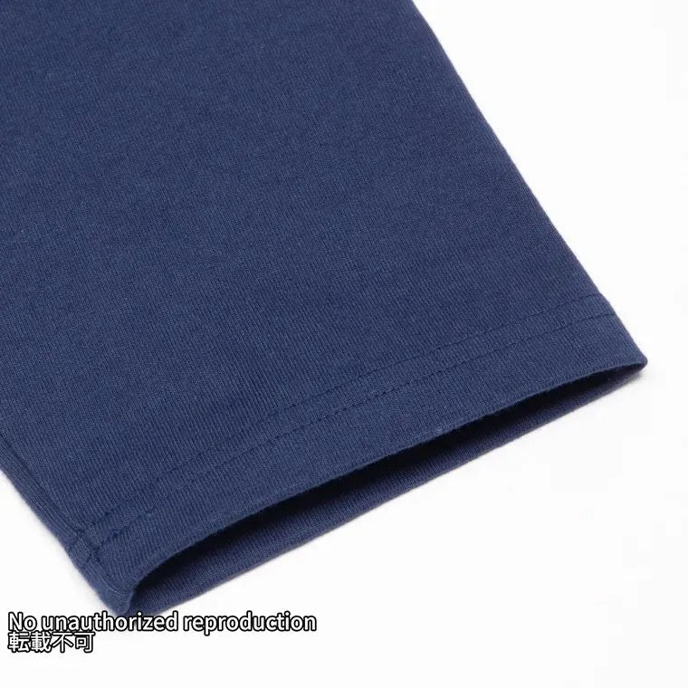 7.5ozループウィールクルーネック長袖Tシャツ/ネイビー