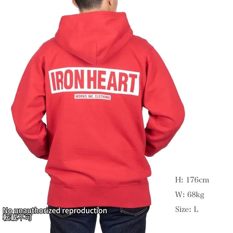 ヘビージップアップパーカー(IRONHEARTロゴ)/レッド