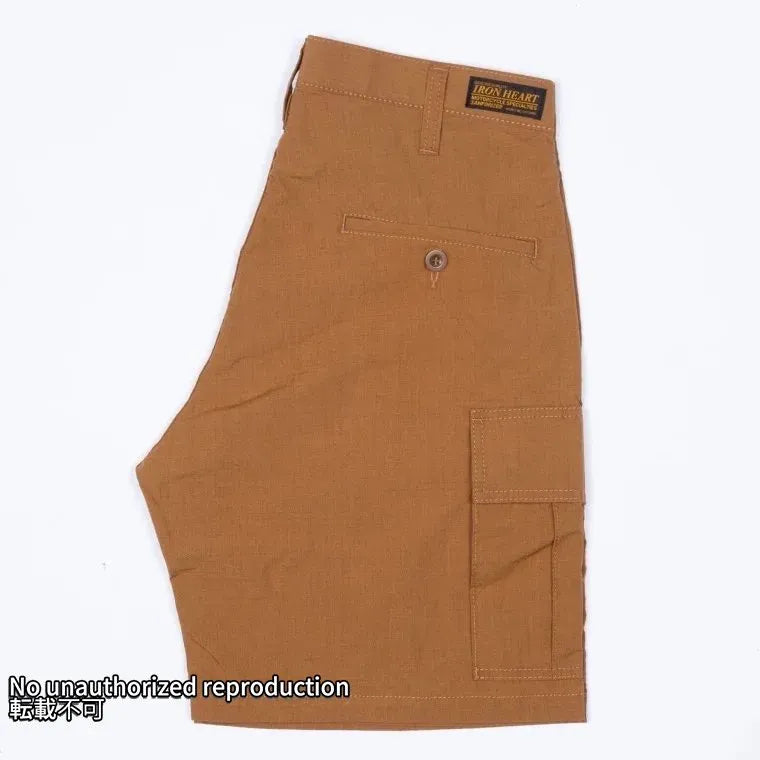 撥水加工リップストップカーゴショーツ/ブラウン