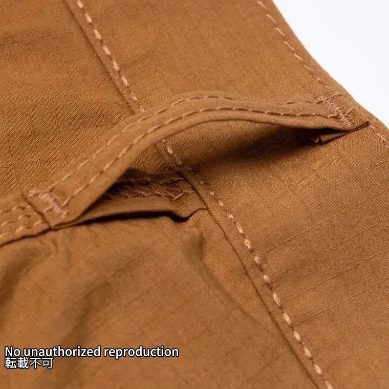 撥水加工リップストップカーゴショーツ/ブラウン