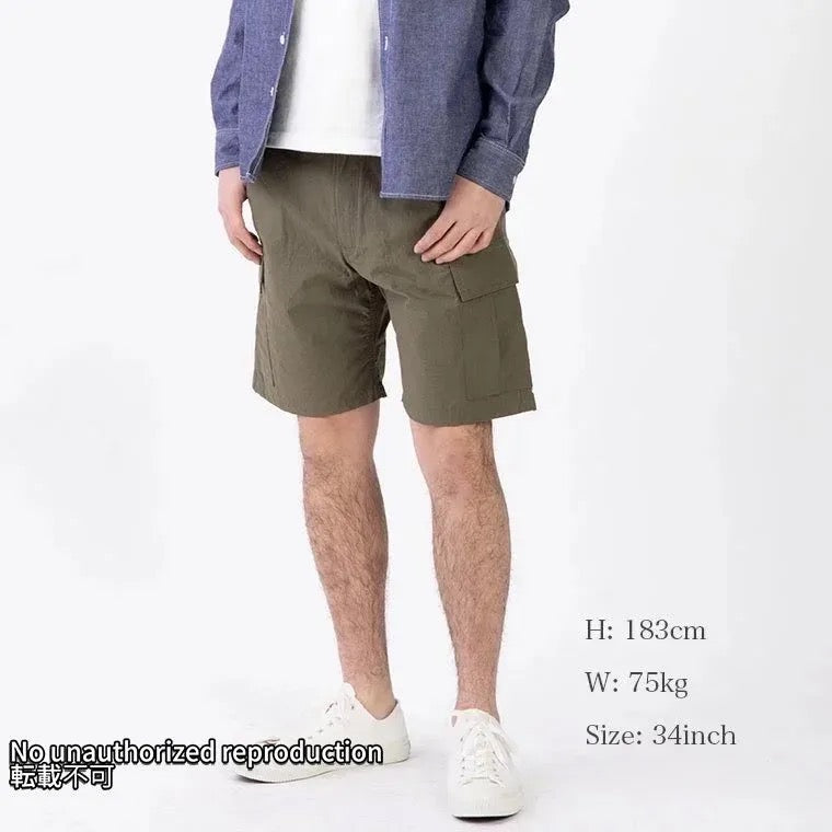 撥水加工リップストップカーゴショーツ/ODグリーン