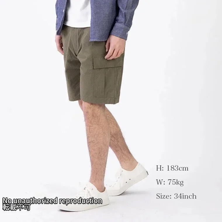 撥水加工リップストップカーゴショーツ/ODグリーン