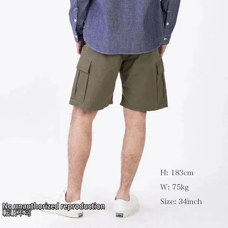 撥水加工リップストップカーゴショーツ/ODグリーン