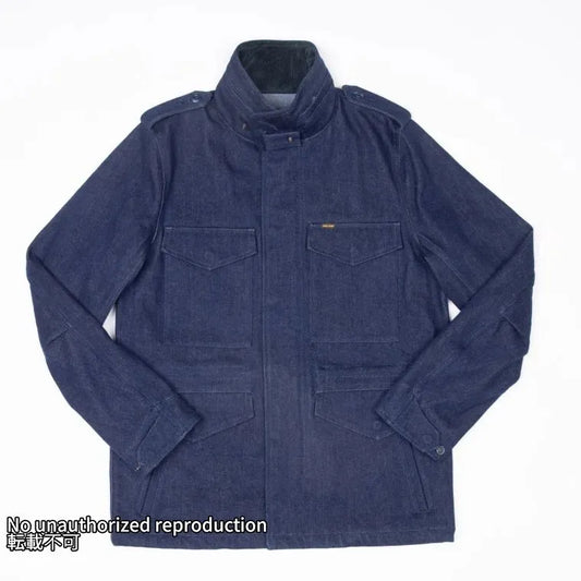 ナチュラルインディゴセルビッチデニムM-65タイプフィールドジャケット