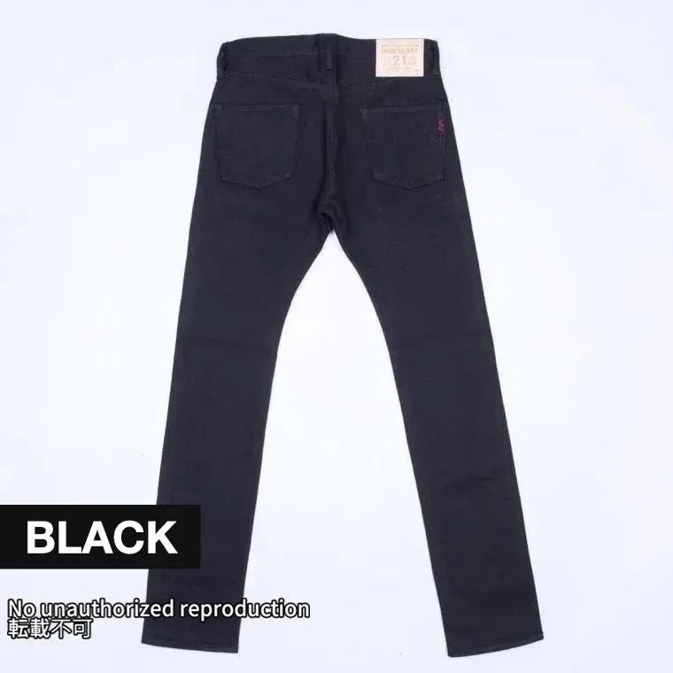 21oz セルビッチストレッチスーパースリムストレート/ブラック