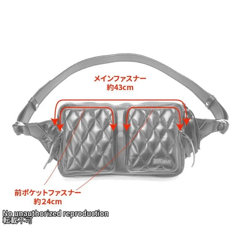 レザースクエアウエストバッグ