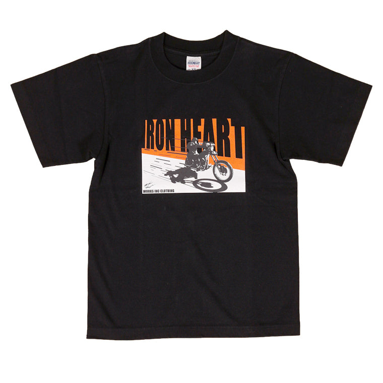 7.5ozヘビーボディプリントTシャツ( バイカー柄)/ブラック