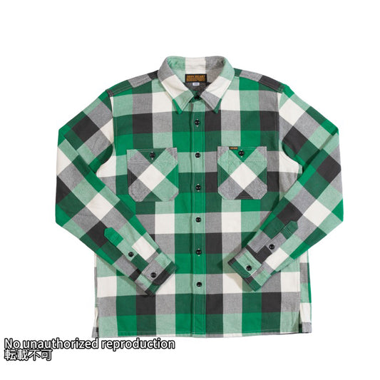 UHFヴィンテージチェックオーバーワークシャツ/グリーン