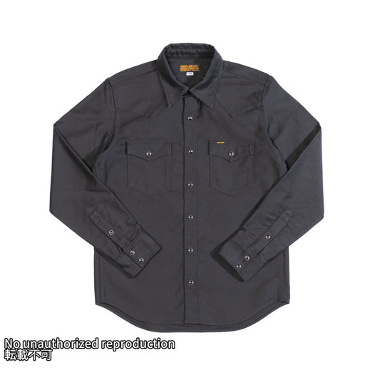 ミリタリーモールスキンウエスタンシャツ/ブラック