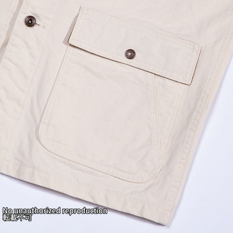 オーガニックコットンダックチョアジャケット/アイボリー