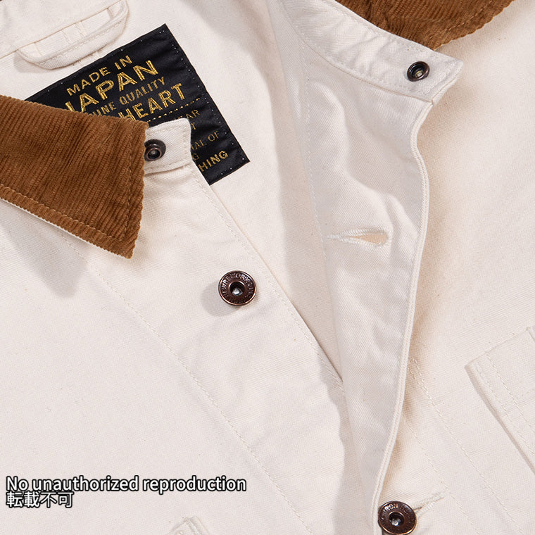 オーガニックコットンダックチョアジャケット/アイボリー