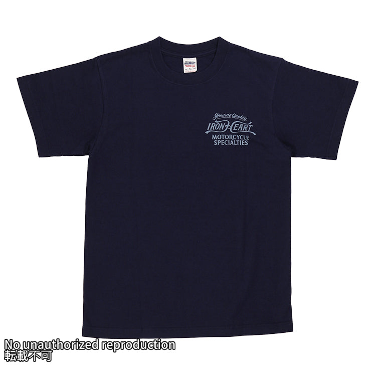 7.5ozヘビーボディプリントTシャツ(MotorcycleSpecialties柄)/ネイビー