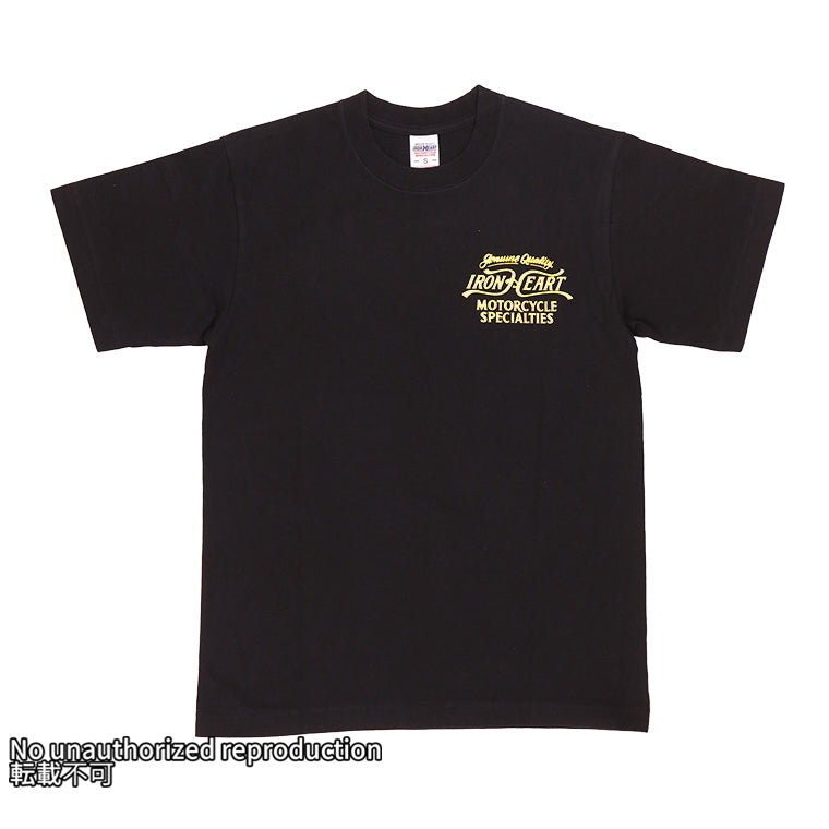 7.5ozヘビーボディプリントTシャツ(MotorcycleSpecialties柄)/ブラック