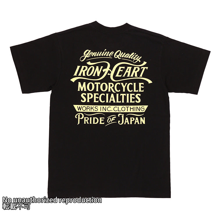 7.5ozヘビーボディプリントTシャツ(MotorcycleSpecialties柄)/ブラック