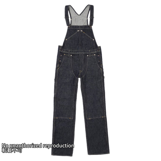 21ozセルビッチデニム ダブルニーオーバーオール/インディゴ