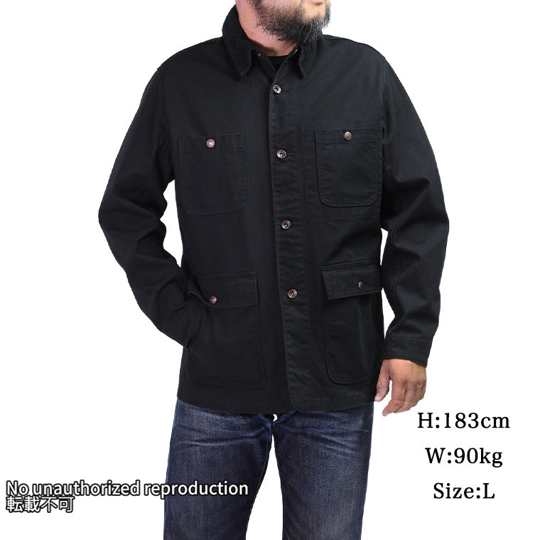 オーガニックコットンダックチョアジャケット/ブラック