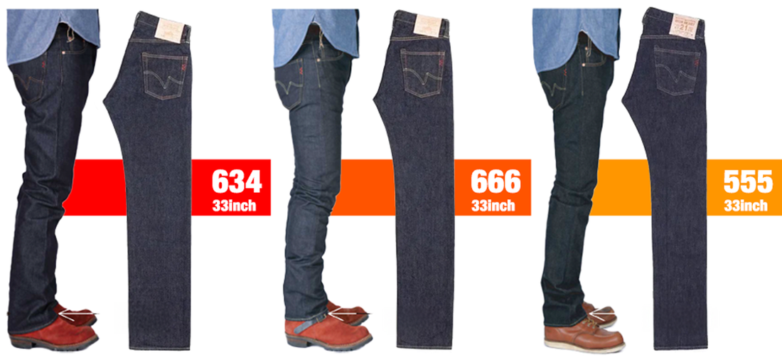 アイアンハートの定番ジーンズシルエット比較