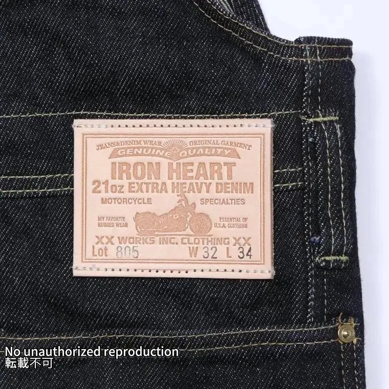 21ozセルビッチデニム ダブルニーオーバーオール／インディゴ