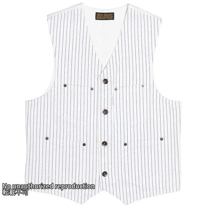 12ozウォバッシュ ワークベスト/ホワイト – IRON HEART 12ozウォバッシュ ワークベスト/ホワイト – IRON HEART