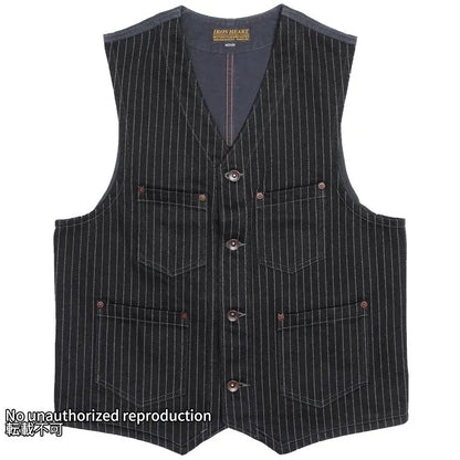 12ozウォバッシュ ワークベスト/ブラック – IRON HEART 12ozウォバッシュ ワークベスト/ブラック – IRON HEART