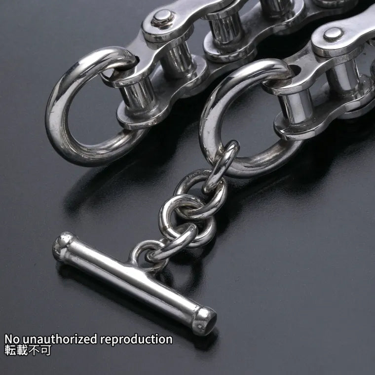 バイクチェーンタイプ シルバーブレスレット – IRON HEART