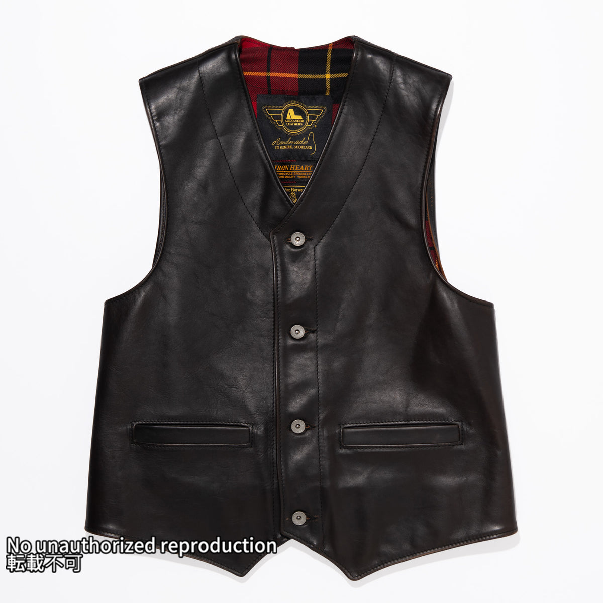 IRON HEART×ALEXANDER LEATHERS ホースハイドベスト/ブラック