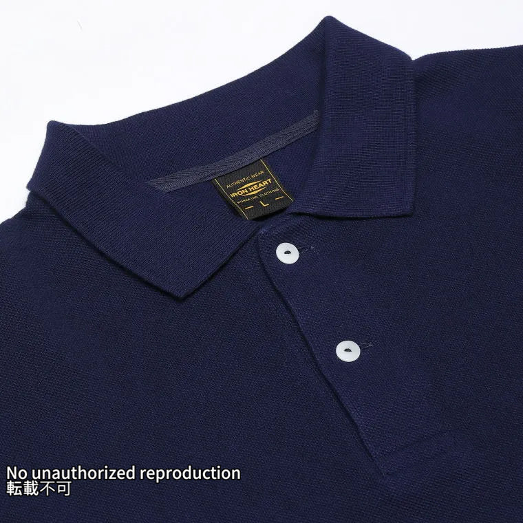 ヘビー鹿の子ポロシャツ/ネイビー