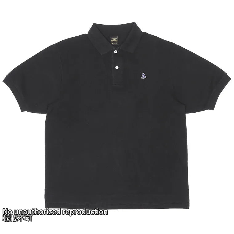 ヘビー鹿の子ポロシャツ/ブラック