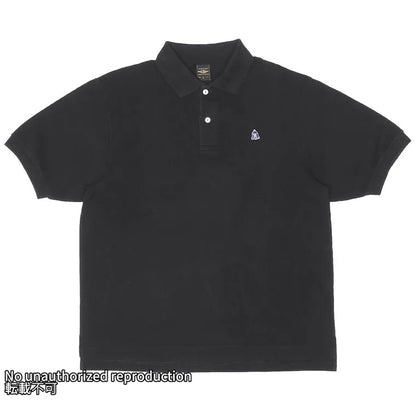 ヘビー鹿の子ポロシャツ/ブラック