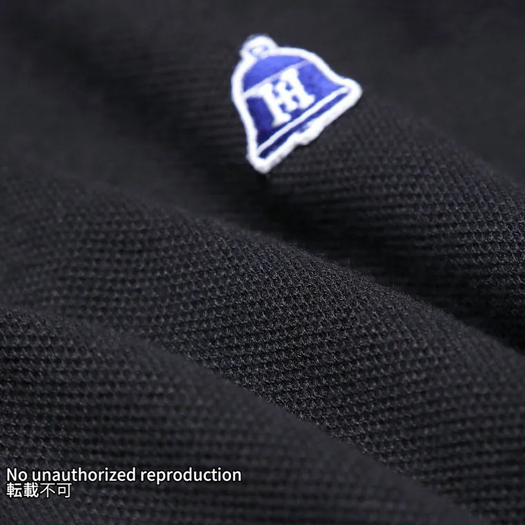 ヘビー鹿の子ポロシャツ/ブラック