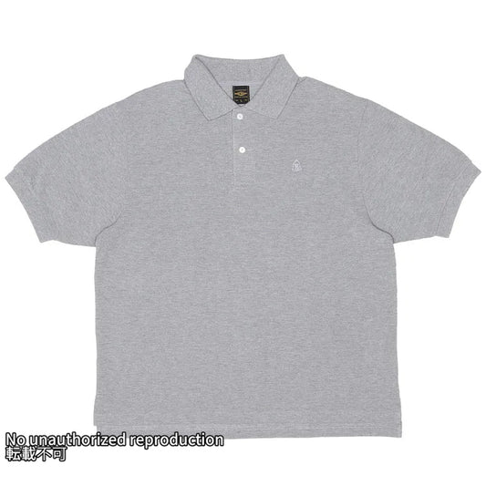 ヘビー鹿の子ポロシャツ/グレー