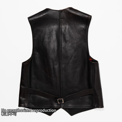IRON HEART×ALEXANDER LEATHERS ホースハイドベスト/ブラック