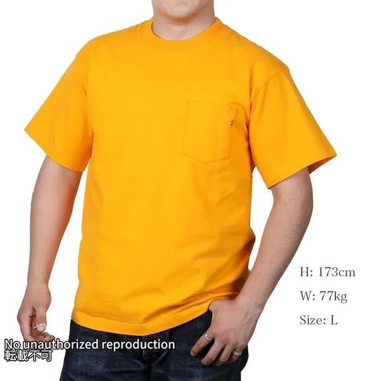 7.5oz半袖Tシャツ ポケットTシャツ：マスタード