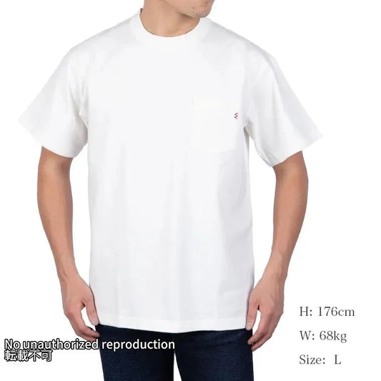 7.5oz半袖Tシャツ ポケットTシャツ：ホワイト