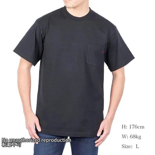 7.5oz半袖Tシャツ ポケットTシャツ：ブラック