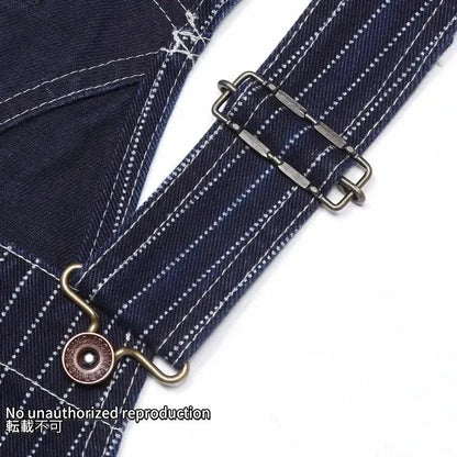 12ozインディゴウォバッシュ ダブルニーオーバーオール／インディゴ